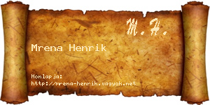 Mrena Henrik névjegykártya